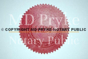 MD Pryke Notary Public seal MD Pryke Notary Public seal